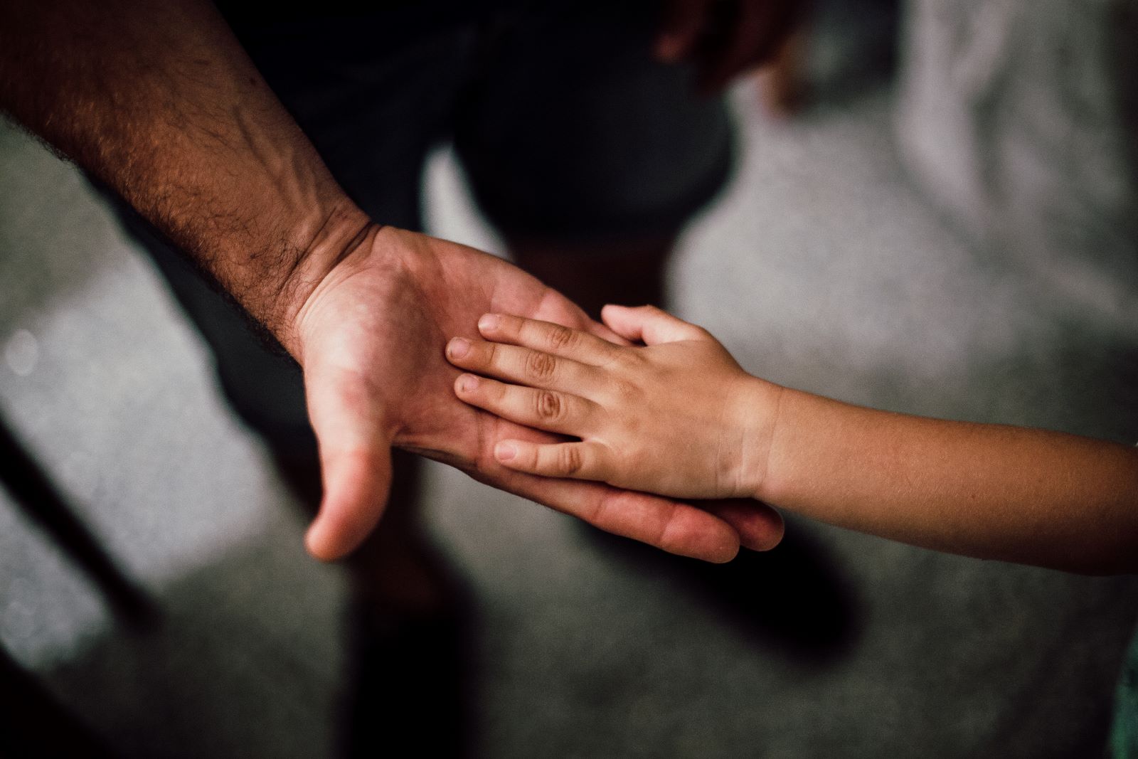 image of young person's hand in adult's hand